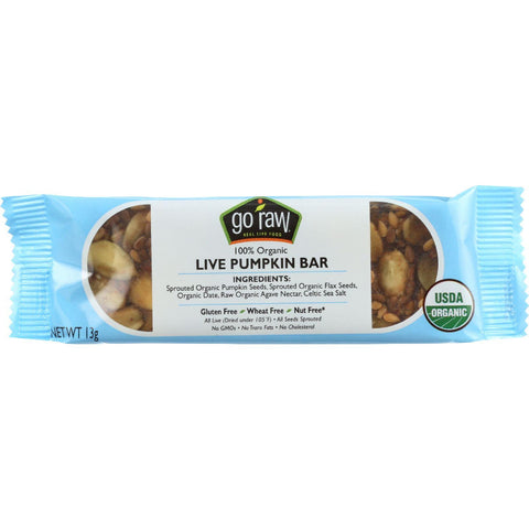 Go Raw Snack Bar - Organic - Sprouted - Pumpkin Seed  - .458 Oz - Case Of 10