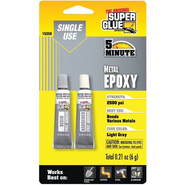 SUPER GLUE 15359 Single-Use Epoxy Tubes for Metal